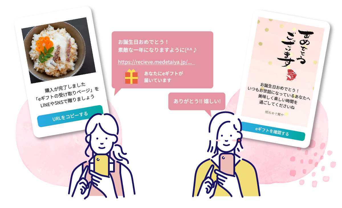 Eギフトは手軽に贈れます